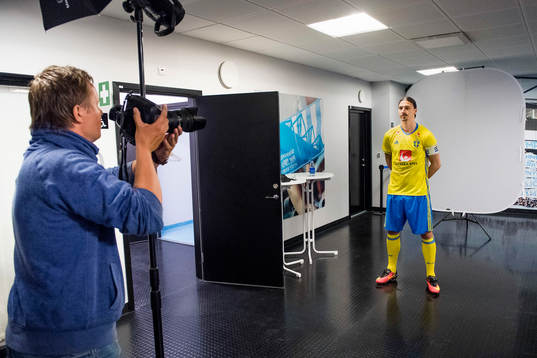 Sveriges Zlatan Ibrahimovic fotograferas av Petter Arvidson