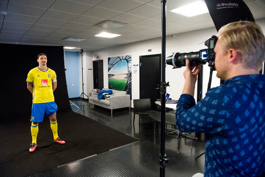 Sveriges Zlatan Ibrahimovic fotograferas av Joel Marklund