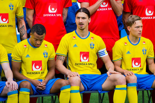 Sveriges Martin Olsson, Zlatan Ibrahimovic och Ludwig