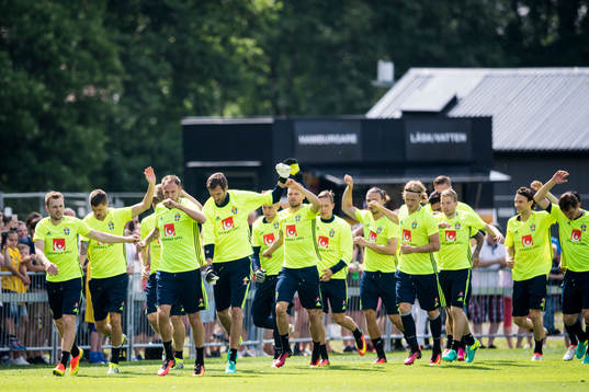 Sveriges spelare värmer upp