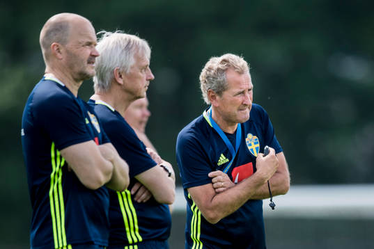 Naprapat Johan Allgulander, landslagschef Lars Richt och