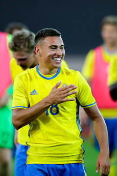 Sveriges Jordan Larsson jublar