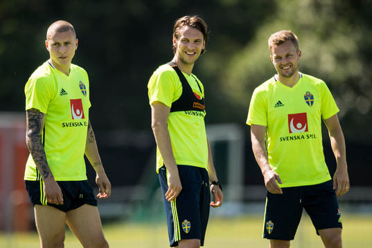 Victor Nilsson Lindelöf, Albin Ekdal och Sebastian Larsson