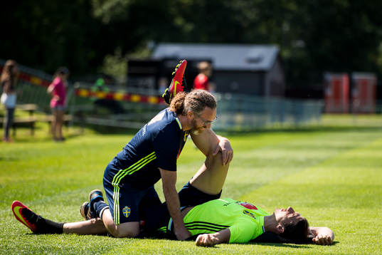Sjukgymnast Rickard Dahan och Zlatan Ibrahimovic