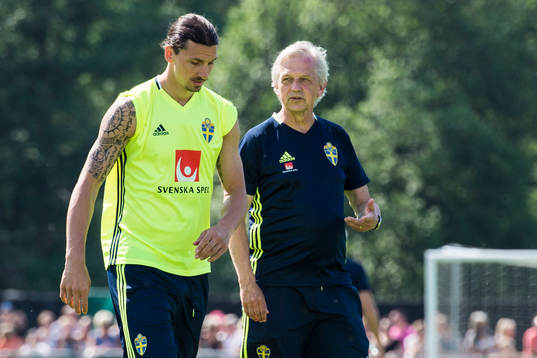 Zlatan Ibrahimovic och landslagschef Lars Richt