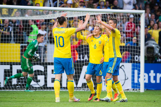 Sveriges Emil Forsberg, Sebastian Larsson, Zlatan