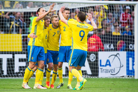 Sveriges Emil Forsberg, Sebastian Larsson, Zlatan