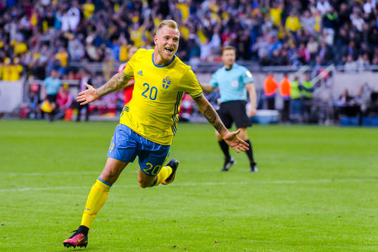 Sveriges John Guidetti jublar