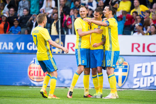 Sveriges Sebastian Larsson, Andreas Granqvist, Mikael