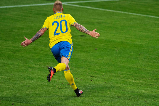 Sveriges John Guidetti jublar