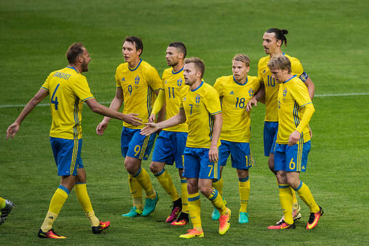 Sveriges Andreas Granqvist, Kim Källström, Marcus Berg,