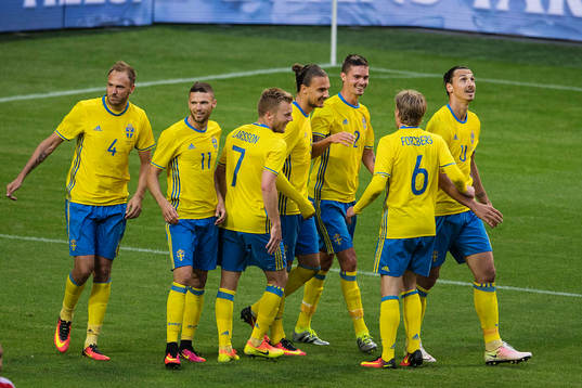 Sveriges Andreas Granqvist, Marcus Berg, Sebastian Larsson,