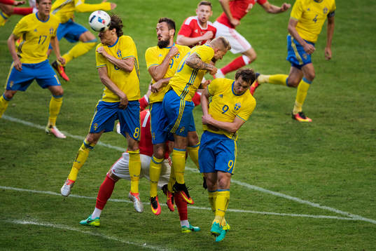 Sveriges Albin Ekdal, Emir Kujovic, John Guidetti och Kim