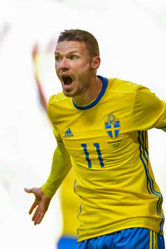 Sveriges Marcus Berg reagerar
