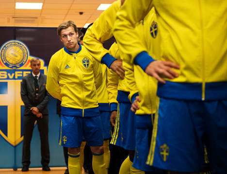 Sveriges Emil Forsberg i spelargången