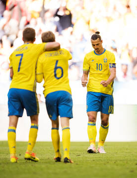 Sveriges Sebastian Larsson, Emil Forsberg och Zlatan