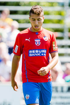 Helsingborgs Moustafa Zeidanunder fotbollsmatchen i