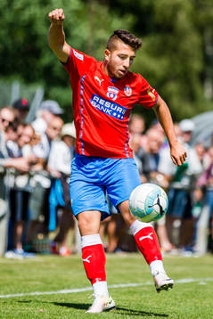 Helsingborgs Moustafa Zeidanunder fotbollsmatchen i