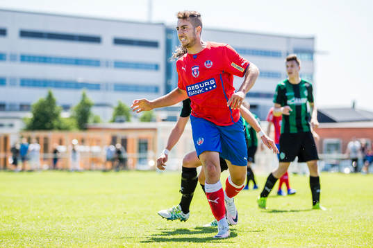 Helsingborgs Moustafa Zeidanunder fotbollsmatchen i
