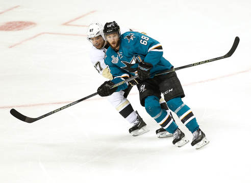 San Jose Sharks right wing Melker Karlsson (68)