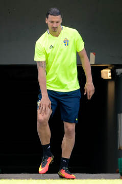 Sveriges Zlatan Ibrahimovic kommer in till Sveriges