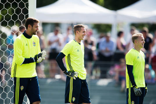 Målvakterna Andreas Isaksson, Robin Olsen och Patrik