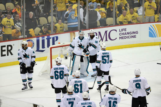 The San Jose Sharks celebrate