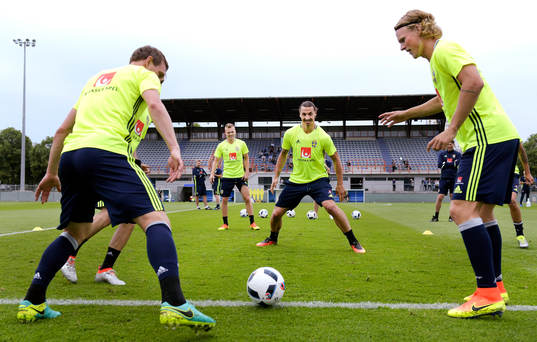 Sveriges Kim Källström, Sebastian Larsson, Zlatan