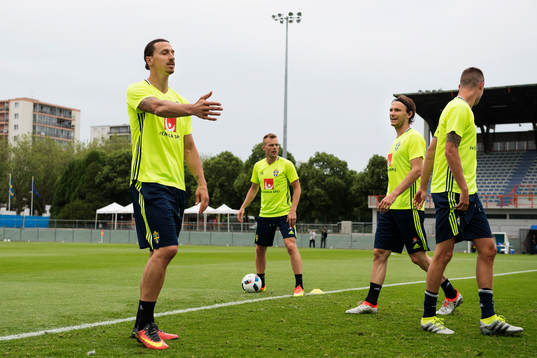 Zlatan Ibrahimovic gestikulerar