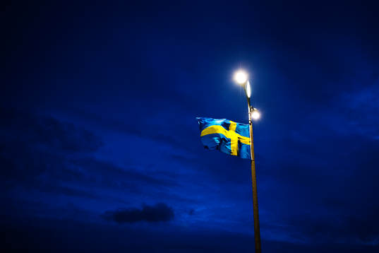Sveriges flagga vajar