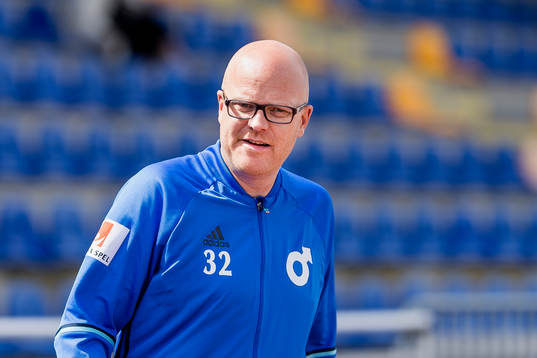 Degerfors tränare Patrik Werner  fotbollsmatchen i