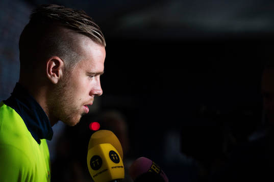 Pontus Jansson i mixed zone