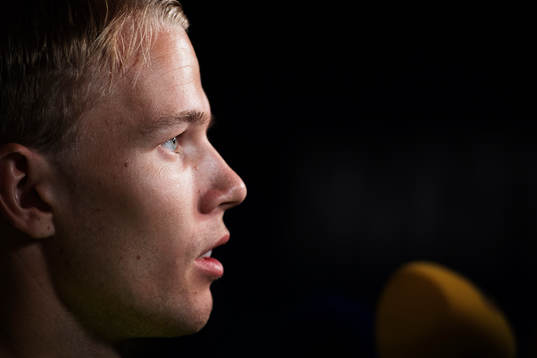 Oscar Lewicki i mixed zone