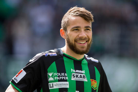 GAIS Malkolm Moenza innan fotbollsmatchen i Superettan
