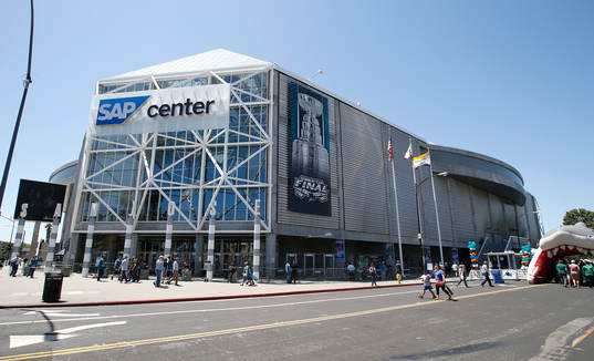 In front od SAP Center