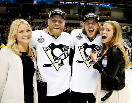 Patric & Malin Hörnqvist, left, and Carl Hagelin, right,
