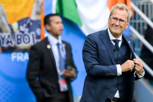 Sveriges förbundskapten Erik Hamrén i fotbollsmatchen