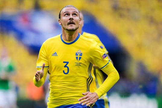 Sveriges Erik Johansson i fotbollsmatchen mellan Irland och