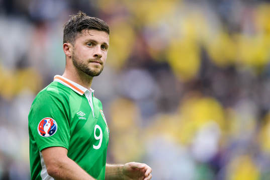 Irlands Shane Long i fotbollsmatchen mellan Irland och