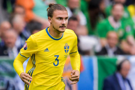 Sveriges Erik Johansson i fotbollsmatchen mellan Irland och