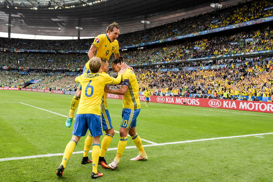 Sveriges John Guidetti, Kim Källström och Emil Forsberg