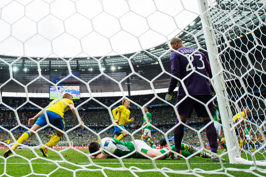 Sveriges Sebastian Larsson, Emil Forsberg och John Guidetti