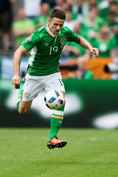 Irlands Robbie Brady i fotbollsmatchen mellan Irland och