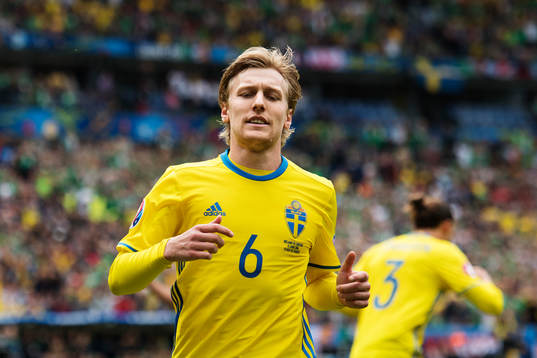 Sveriges Emil Forsberg i fotbollsmatchen mellan Irland och