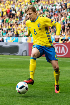 Sveriges Emil Forsberg i fotbollsmatchen mellan Irland och