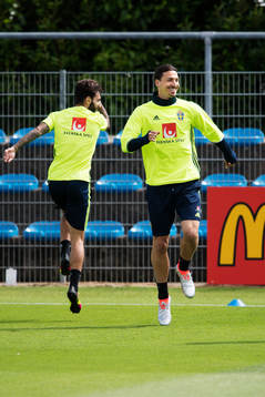 Erkan Zengin och Zlatan Ibrahimovic på Sveriges