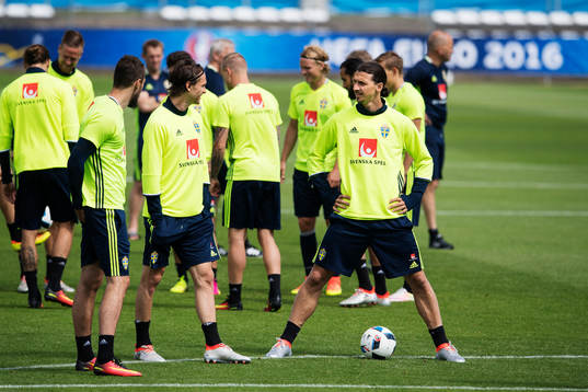 Albin Ekdal och Zlatan Ibrahimovic på Sveriges
