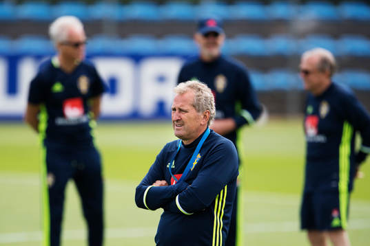 Förbundskapten Erik Hamrén på Sveriges fotbollslandslags