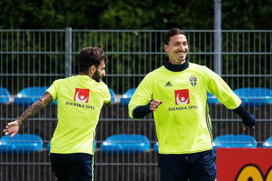 Erkan Zengin och Zlatan Ibrahimovic på Sveriges