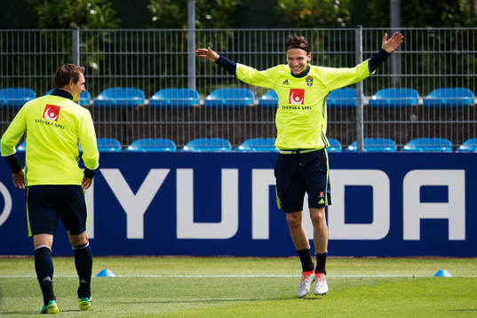 Kim Källström och Albin Ekdal på Sveriges